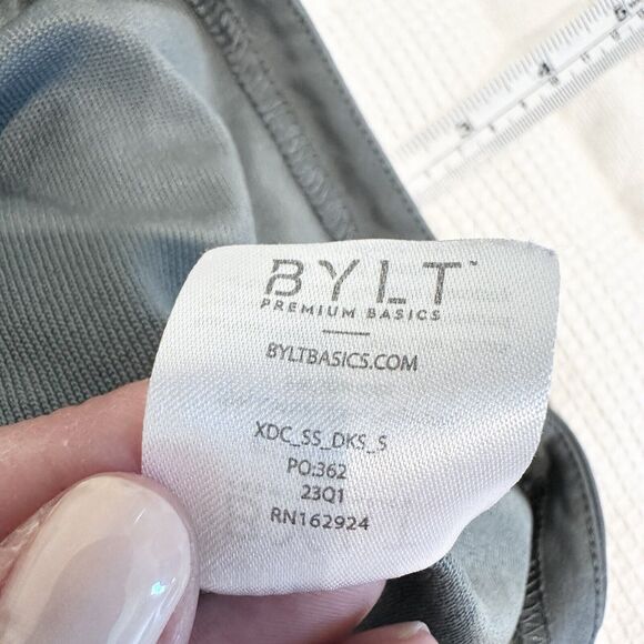 BYLT Shirt Mens Small Green Lux Drop Cut S/S Short Sleeve Stretch Casual - Picture 6 of 8